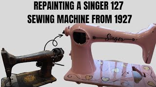 Repainting a Vintage Singer 127 Sewing Machine from 1/27 cheerful pink!