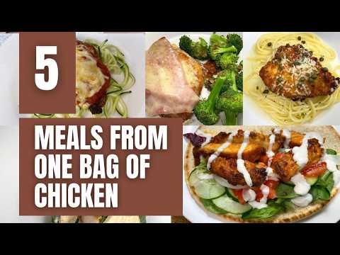 5 Budget-Friendly Meals for One Using One Bag of Frozen Chicken