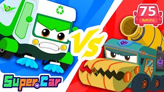 Download lagu The Real vs. Fake Garbage Truck Showdown🚛 | Rescue Car, Kids Cartoons | SuperCar mp3