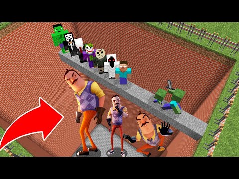 ÖLÜRSEN HELLO NEİGHBOR ÇUKURUNA DÜŞERSİN 😱 - Minecraft