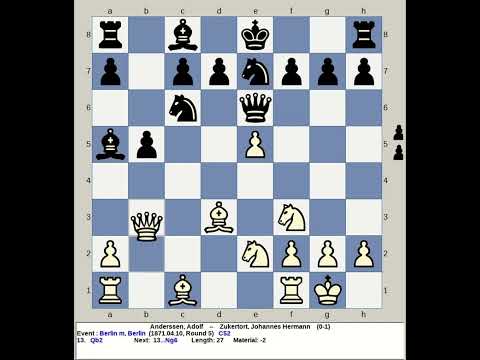 Anderssen, Adolf vs Zukertort, Johannes Hermann | Berlin Chess Match 1871, Germany R5