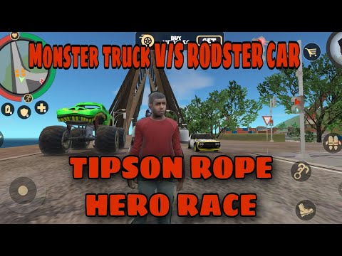 MONSTER TRUCK VS ROADSTER CAR | ROPE HERO VICE TOWN