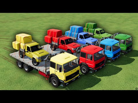 TRANSPORT OF COLORS ! TRANSPORTING GRASS SILAGE BALES ON PICKUPS ON TRUCKS ! Farming Simulator 22