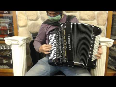 BRAN184LI96 - Black Brandoni Liberty Chromatic Button Accordion 184 LMMM 67 96 $6999