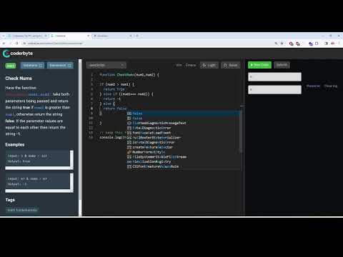 Coderbyte Check Nums Easy Solution With Javascript