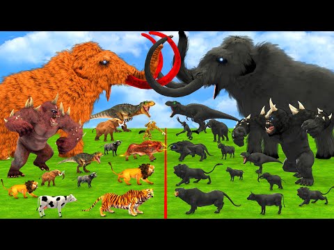 Prehistoric Animals VS  Shadow Itself Mammals Size Animal Epic Battle Animal Revolt Battle Simulator