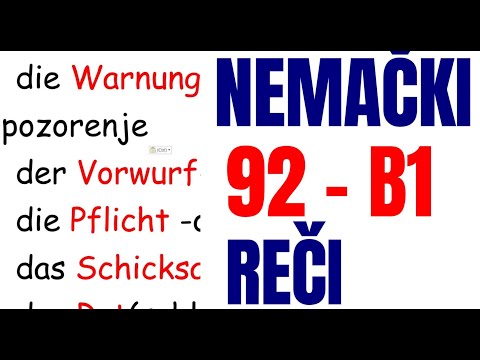 92 IZABRANE NEMAČKE REČI ZA B1-B2 NIVO - PROVERITE KOLIKO NJIH ZNATE I VRATITE SE PONOVO ZA 1 MESEC