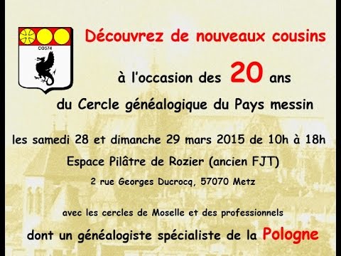 20 ans Cercle Généalogique du Pays messin