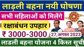 Dear sister, you will get a Rakshabandhan gift of Rs 3000-3000. Ladli Bahana Yojana Rakshabandhan Gift 2023