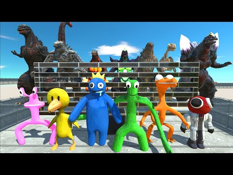 X6 Rainbow Friends Rescue Godzilla From The Cage - Animal Revolt Battle Simulator