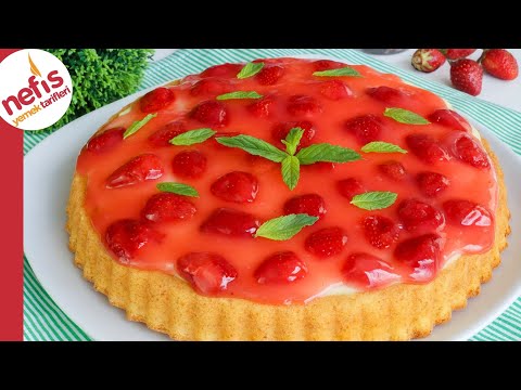 ÇİLEKLİ TART KEK TARİFİ 🍓 Yazın Favorisi Olacak Muhteşem Lezzet 👌🏻