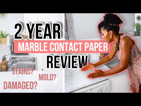 2 YEAR PEEL AND STICK Marble Countertop Contact Paper REVIEW & Update Tour