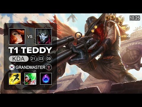 T1 Teddy Jhin Bot vs Miss fortune - KR Grandmaster Patch 10.25