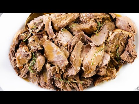 Fall-apart overnight lamb slow-cooked in wine and garlic, topped with rich sherry gravy. So easy!