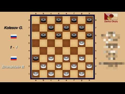 Kolesov Gavril (RUS) - Bronshtein Boris (RUS).  World_Russian Checkers_Men-1998. Semifinal.