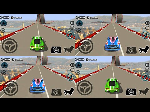 Impossible Car Tracks 3D - Green Car vs Blue Car - Levels 9 to 12 Completed - Android Gameplay