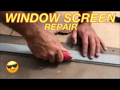 DIY WINDOW SCREEN REPAIR - How to Change Window Screen - DIY Screen Window Replacement. Easy!