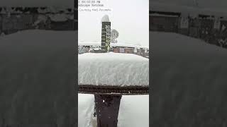 Download lagu Timelapse of snowfall piling over 20 inches at a measuring site in US Idaho mp3