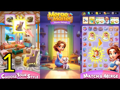 Merge Master: Home Design Gameplay Walkthrough Level 1-4 Part 1 (Android) #gamingvideo - YouTube