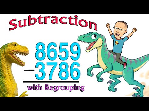 5 Digit Subtraction with Borrowing and Regrouping 🦖 Dinosaur Math🦕 DinoMath