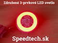 Združené LED svetlo 12V / 24V - 3 prvkové okrúhle / ECER (140mm) - Video Youtube