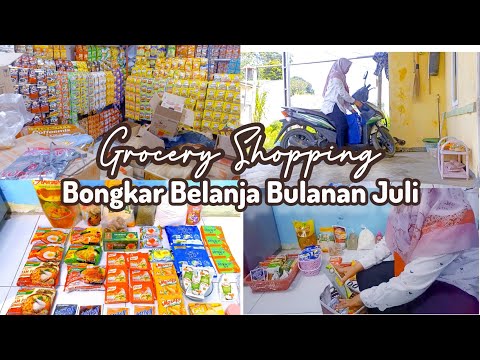 BELANJA BULANAN JULI. BONGKAR DAN SUSUN KE TEMPATNYA. GROCERY SHOPPING. AKTIVITAS IBU RUMAH TANGGA