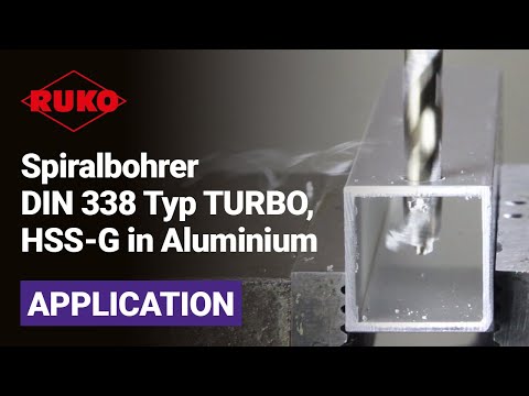 Mit RUKO Spiralbohrer DIN 338 Typ TURBO, HSS-G in Aluminium bohren