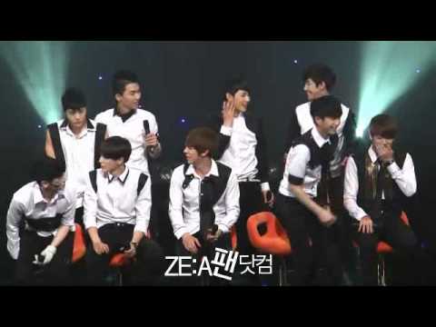 ZE:A Minwoo wiping Hyungsik's cheeks cut