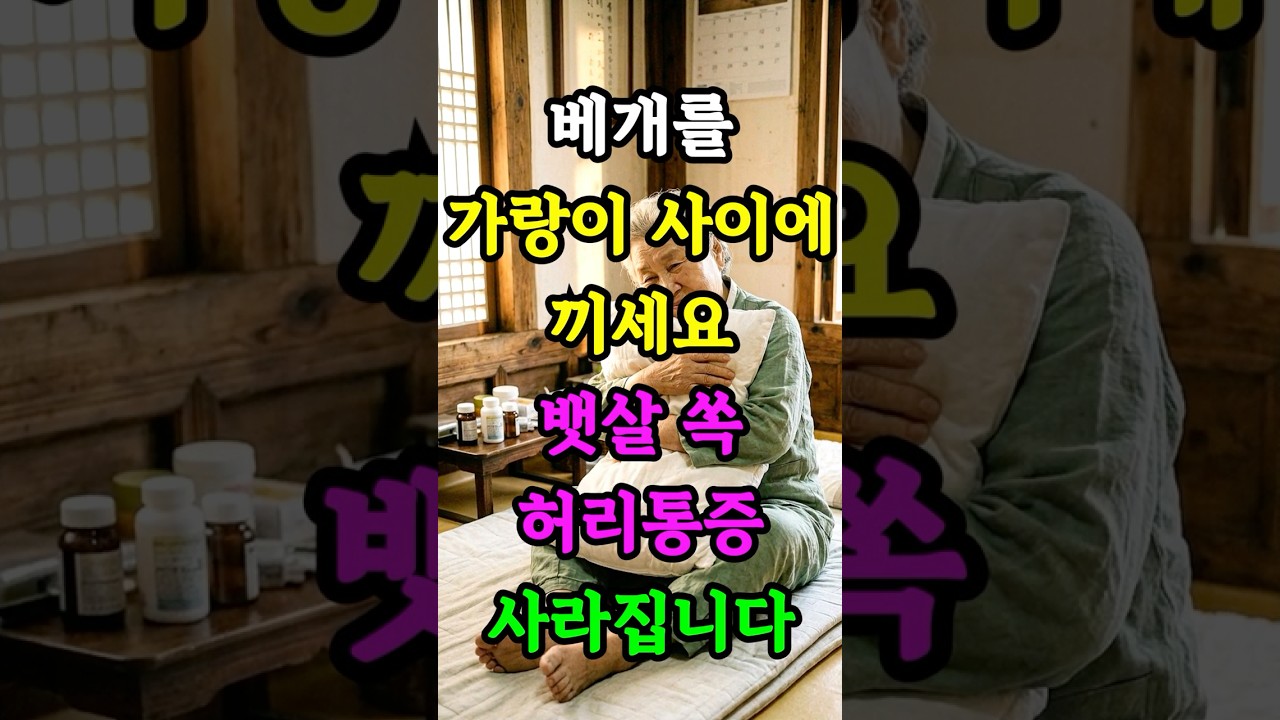 베개를 가랑이 사이에 끼세요 죽은 엉덩이가 살아나 뱃살이 쏙 빠집니다