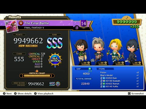 Theatrhythm Final Bar Line : FFV - "The Final Battle" - Supreme Difficulty All Critical