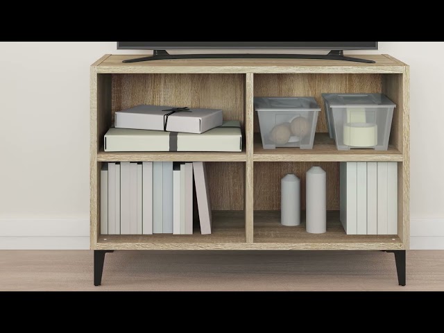 Video Teaser für 805935 vidaXL TV Cabinet with Metal Legs Sonoma Oak 69,5x30x50 cm
