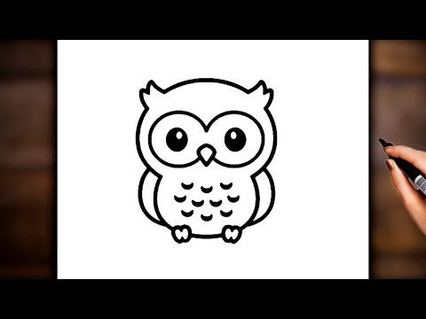 Comment dessiner un hibou mignon facilement étape par étape ❤️ ( facile 😊 )