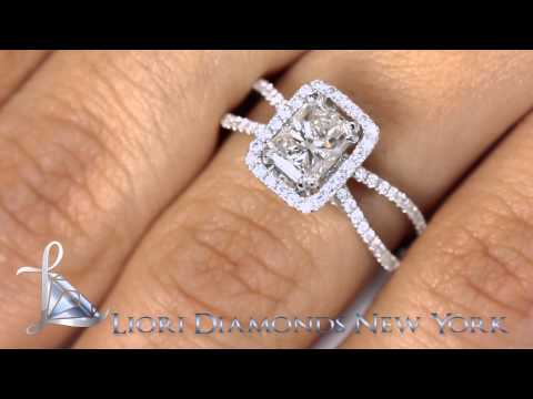 ER-1155 - 1.56 Carat H-VS2 Radiant Cut Natural Diamond Engagement Ring 18k Vintage Style