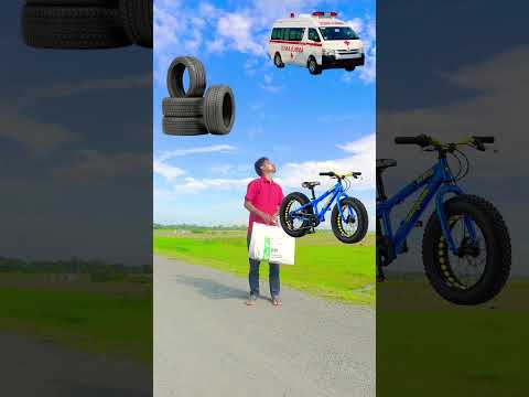 🤠🥺Royal endfield, alto, ambulance, tractor Catching vs wheel & cycle - magic😄🤭 #shorts