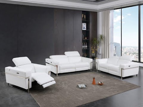 Modern plain white leather sofa