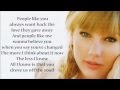 Taylor Swift - All You Had To Do Was Stay [Lyric ...