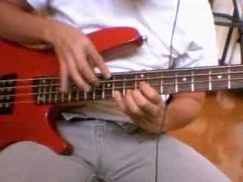 tapping on the bass guitar