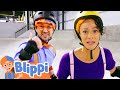 Blippi Learns How To Skateboard Skate Tricks And Park For Children Educational Videos For Kids