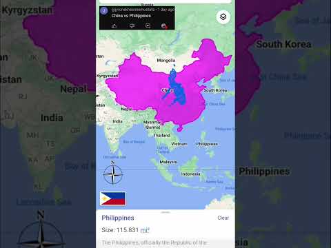 China vs Philippines-Size comparison #map #geography #viral #foryou #fyp #shorts #youtubeshorts