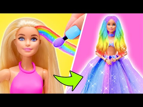 A Transformação da Barbie Mais Chique de Todas 🌈✨🤩 Os truques DIY que você tanto precisa!