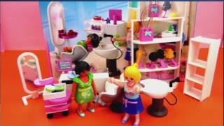 preview picture of video 'Playmobil Friseur Salon - Mama geht zum Friseur - Beauty Center von Playmobil City Life 5487 Demo'