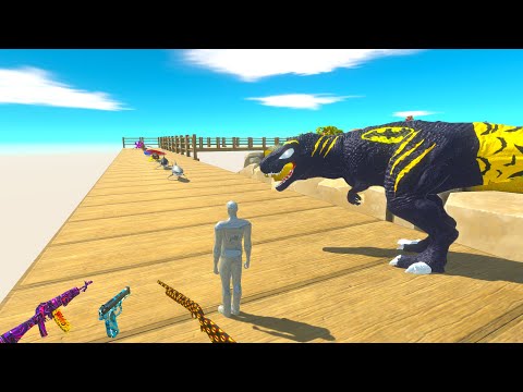 FPS AVATAR & BATMAN T-REX RESCUE MISSION DEATH RUN - Animal Revolt Battle Simulator