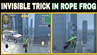 Invisible trick in rope frog ninja hero || secret place in rope frog ninja hero ||