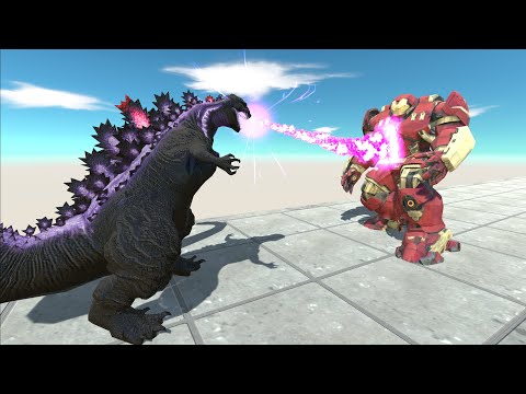 DARK SHIN GODZILLA VS ROBOT IRONMAN DEATH CLIMB - Animal Revolt Battle Simulator