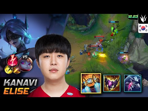 Kanavi Jungle Elise Build Hextech Rocketbelt Electrocute - LOL KR 12.23
