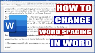 How to change Word spacing in Word | Microsoft Word Tutorial