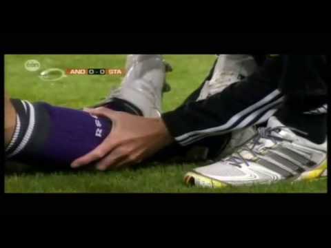 Marcin Wasilewski horrible broken leg by Axel Witsel - Anderlecht vs. Standard