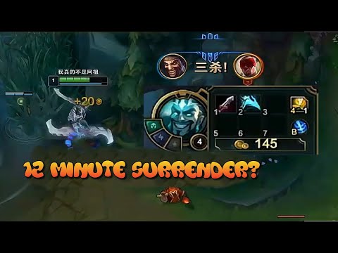 12 MINUTE SURRENDER??? •SMURFING• [Best Moments] - Best Draven World - Vincent´s Draven