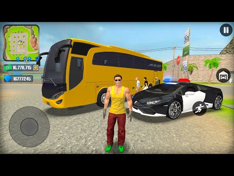 Police Officer Lamborghini Car Chase Passenger Transport Bus Motorcycle Simulator - Android Gameplay