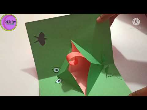 Frog greeting card | Pop up frog card | Frog greeting card making
